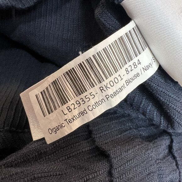 Quince Organic Cotton Textured Peasant Blouse Shirt Navy Blue Women’s S - Picture 12 of 13